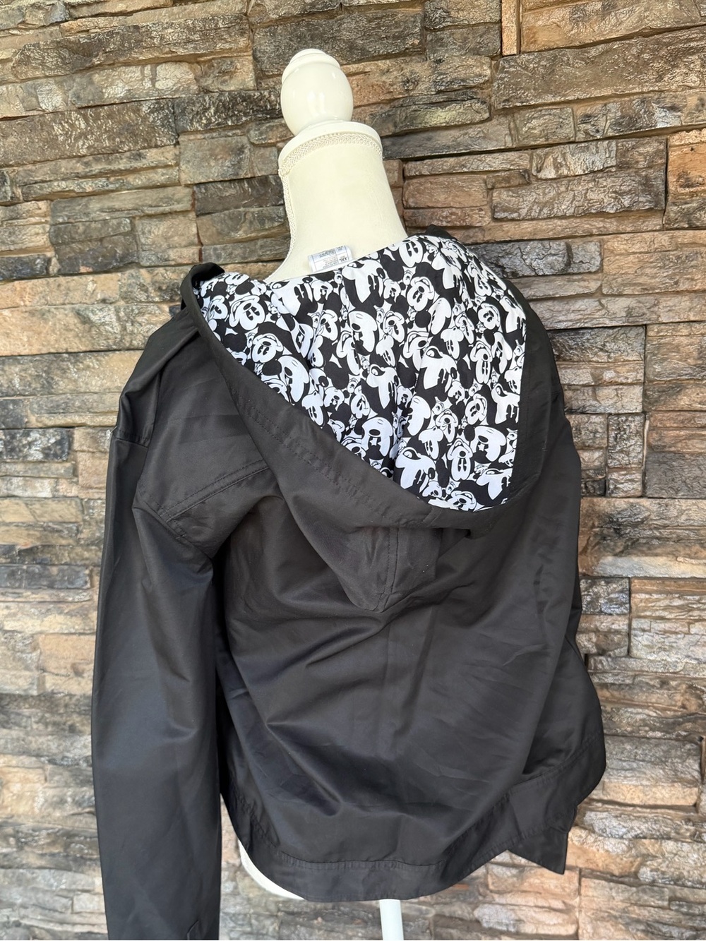 Disney Black Mickey Mouse Hooded Raincoat with Character Lining - Picture 4 of 15